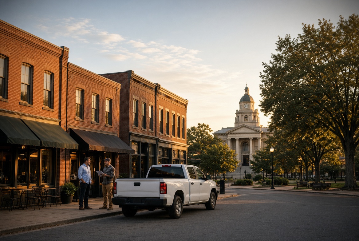 Commercial business and retail storefronts in Oxford, MS